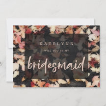Vivid Foliage | Herfst Houten Bridesmaid Kaart voo