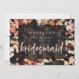 Vivid Foliage | Herfst Houten Bridesmaid Kaart voo