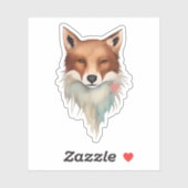 Vivid Fox Portrait – Majestic Forest Guardian Sticker (Vel)