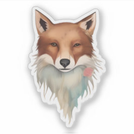 Vivid Fox Portrait – Majestic Forest Guardian Sticker