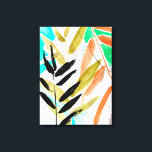 Vivid Fronts II Canvas Afdruk<br><div class="desc">Vivid Fronds II van Jennifer Goldberger. Verschillende gekleurde schijfjes en groen zijn over elkaar gelaagd om een uniek tropisch kunststuk te creëer. | 161925Z</div>
