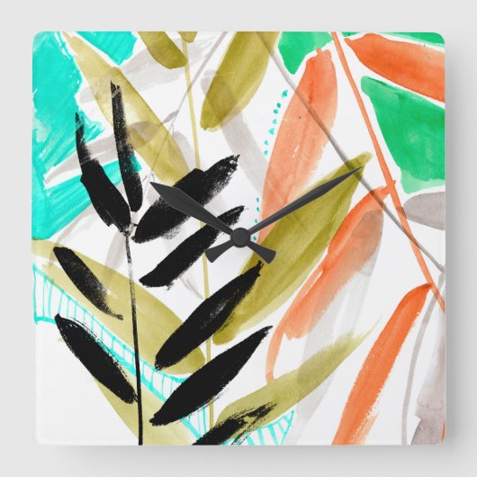 Vivid Fronts II Vierkante Klok (Voorkant)