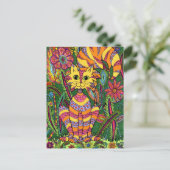 Vivid Garden Cat 2 Briefkaart (Staand voorkant)