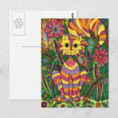 Vivid Garden Cat 2 Briefkaart (Voorkant / Achterkant)