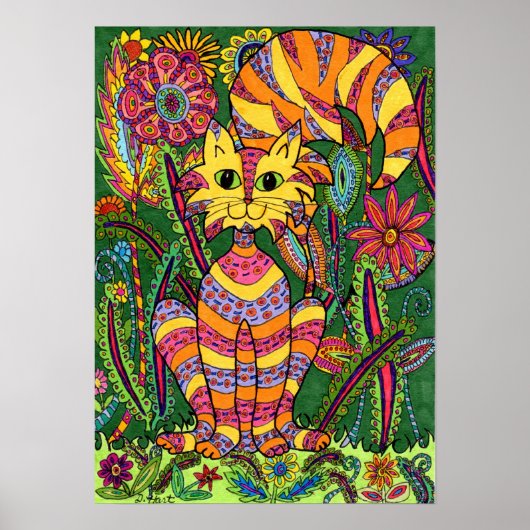 Vivid Garden Cat 2 Poster (Voorkant)