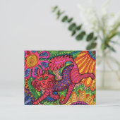 Vivid Garden Cat Briefkaart (Staand voorkant)