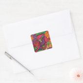 Vivid Garden Cat Vierkante Sticker (Envelop)
