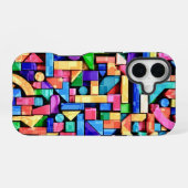 Vivid Geometric Flow iPhone 16 Hoesje (Achterkant horizontaal)
