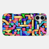 Vivid Geometric Flow iPhone Hoesje (Achterkant horizontaal)