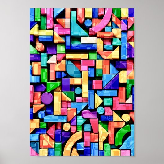 Vivid Geometric Flow Poster (Voorkant)