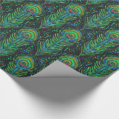 vivid green pauockveren gift cadeaupapier (Hoek)