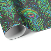 vivid green pauockveren gift cadeaupapier (Rol Hoek)