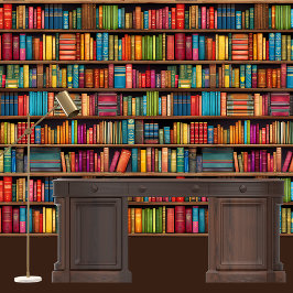 Vivid Greyson Bibliotheek Boekenkast Behang