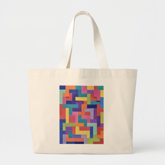 Vivid Grid Grote Tote Bag (Voorkant)