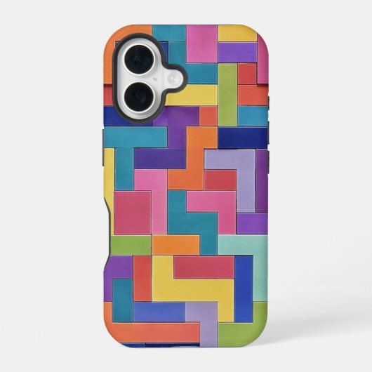 Vivid Grid iPhone 16 Hoesje (Achterkant)