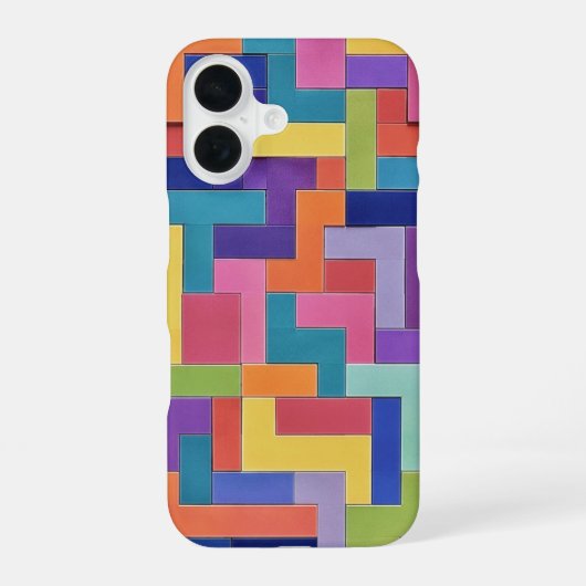 Vivid Grid iPhone 16 Hoesje (Achterkant)