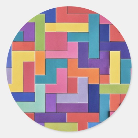 Vivid Grid Ronde Sticker (Voorkant)