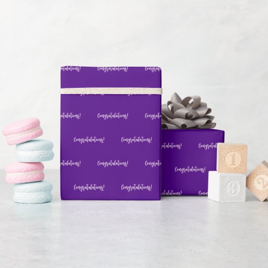 Vivid Indigo Paarse proficiat! Cadeaupapier (Baby Shower)