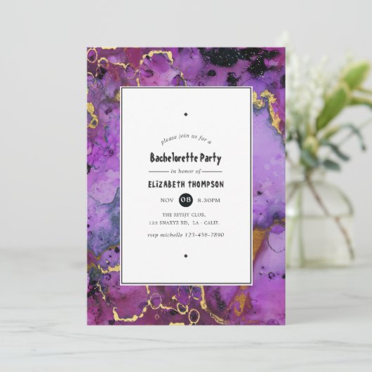 Vivid Ink Splash Bachelorette Party Kaart (Staand voorkant)