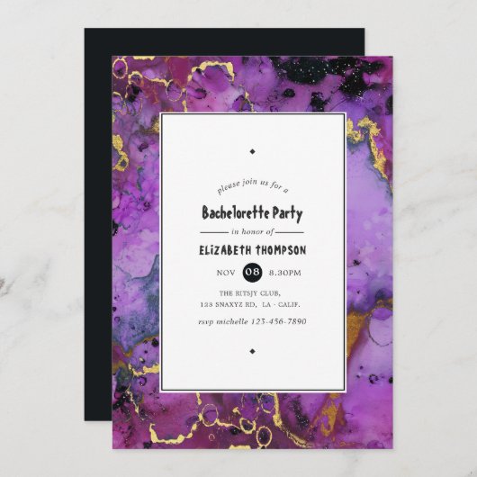 Vivid Ink Splash Bachelorette Party Kaart (Voorkant / Achterkant)