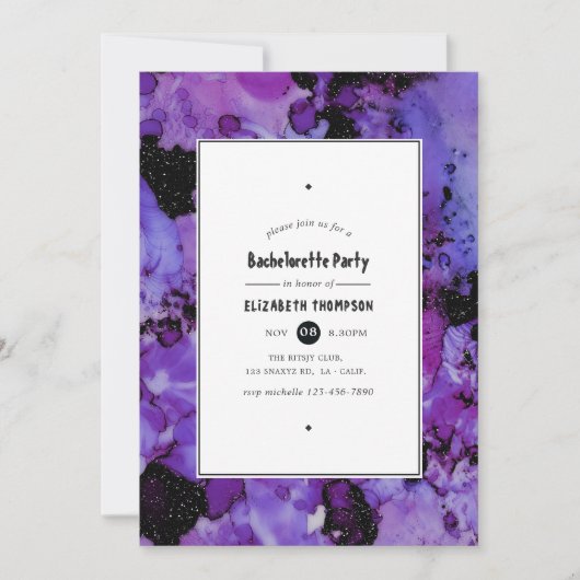 Vivid Ink Splash Bachelorette Party Kaart (Voorkant)