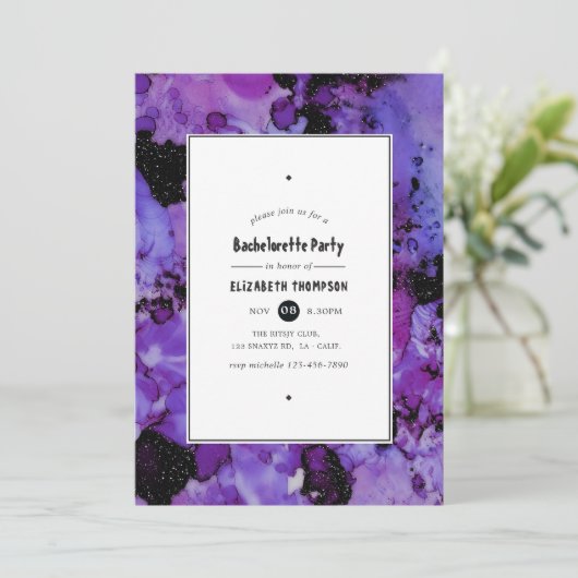 Vivid Ink Splash Bachelorette Party Kaart (Staand voorkant)