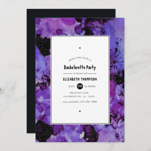 Vivid Ink Splash Bachelorette Party Kaart (Voorkant / Achterkant)
