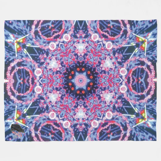 Vivid Kaleidoscoop Fleece Deken (Voorkant (Horizontaal))