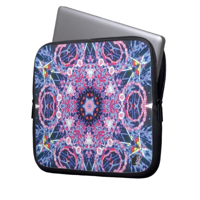 Vivid Kaleidoscoop laptophoes Laptop Sleeve (Voorkant Links)