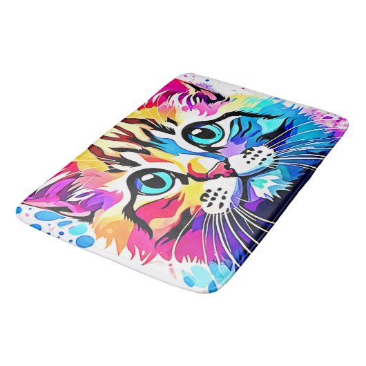 Vivid Kat Vibes Design Badmat (Gekanteld)