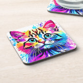 Vivid Kat Vibes Design Bier Onderzetter (Linkerzijde)