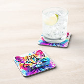 Vivid Kat Vibes Design Bier Onderzetter (Rechterzijde)