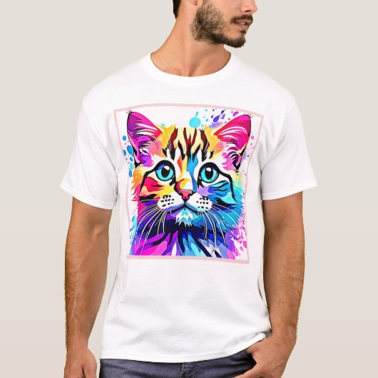 Vivid Kat Vibes Design T-shirt (Voorkant)