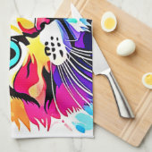 Vivid Kat Vibes Design Theedoek (Quarter Fold)