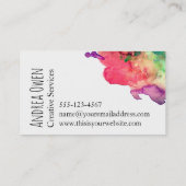 Vivid, kleurrijke Waterverf Spletters verf Visitekaartje (Achterkant)