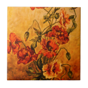 Vivid Late Victoriaans 1890 Oil Painting of Poppie Tegeltje