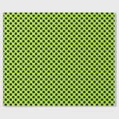 Vivid Limoen & Black Polka Dot Pattern Cadeaupapier (Vlak)