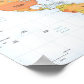 Vivid Map van de wereld Poster (Hoek)