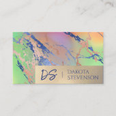 Vivid Marble | Monogram kleurrijke oude Waterverf Visitekaartje (Voorkant)