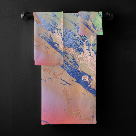 Vivid Marble | Waterverf van kleurrijk gebalste pa Bad Handdoek