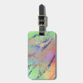 Vivid Marble | Waterverf van kleurrijk gebalste pa Bagagelabel (Voorkant verticaal)