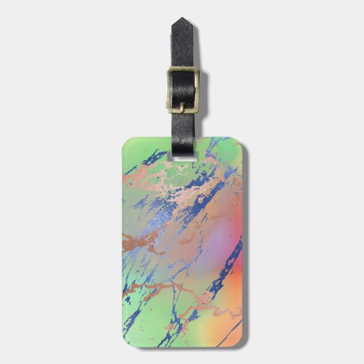 Vivid Marble | Waterverf van kleurrijk gebalste pa Bagagelabel (Voorkant verticaal)