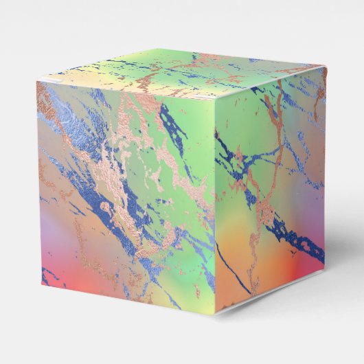 Vivid Marble | Waterverf van kleurrijk gebalste pa Bedankdoosjes (Voorkant Zijde)