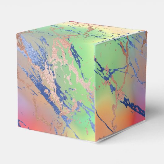 Vivid Marble | Waterverf van kleurrijk gebalste pa Bedankdoosjes (Achterkant)