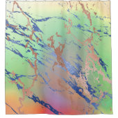 Vivid Marble | Waterverf van kleurrijk gebalste pa Douchegordijn (Voorkant)