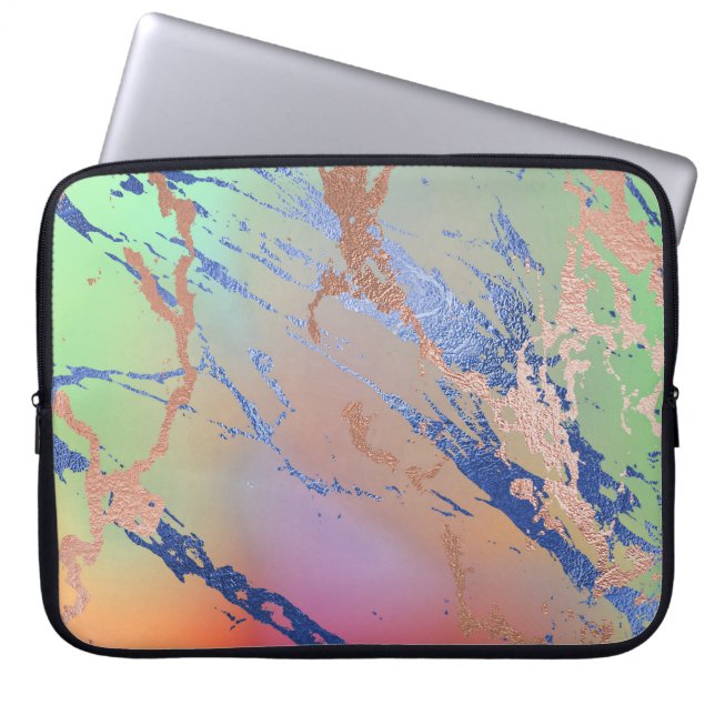 Vivid Marble | Waterverf van kleurrijk gebalste pa Laptop Sleeve (Voorkant)