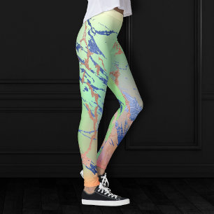 Vivid Marble   Waterverf van kleurrijk gebalste pa Leggings