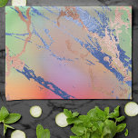 Vivid Marble | Waterverf van kleurrijk gebalste pa Theedoek<br><div class="desc">Een briljante waterverf die zich kenmerkt door een rijke en levendige gele koraalkleur, een oraal sinaasappel, turquoise blauw en een helder groen, eenhoorn-geïnspireerd ombre palet. Deze vrouwelijke, handbeschilderde gradiënt voegt de perfecte pop van kleur toe. Vanuit het collectie "Moderne Waterverf marbles" biedt dit ontwerp abstracte vloeistofdraden die een koel patroon...</div>