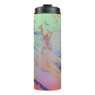 Vivid Marble   Waterverf van kleurrijk gebalste pa Thermosbeker