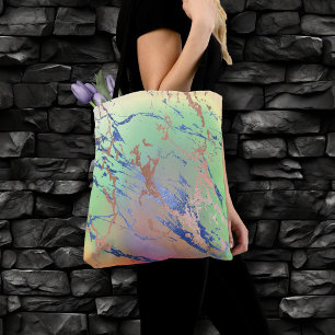 Vivid Marble   Waterverf van kleurrijk gebalste pa Tote Bag